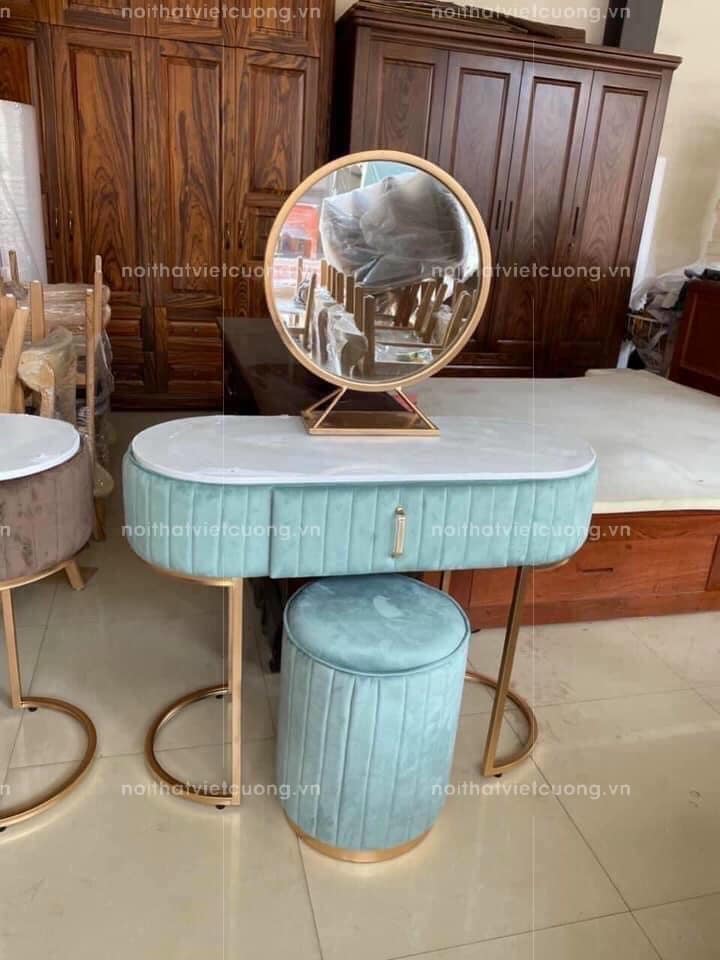Bộ bàn trang điểm khung chân sắt sơn tĩnh điện bọc nỉ