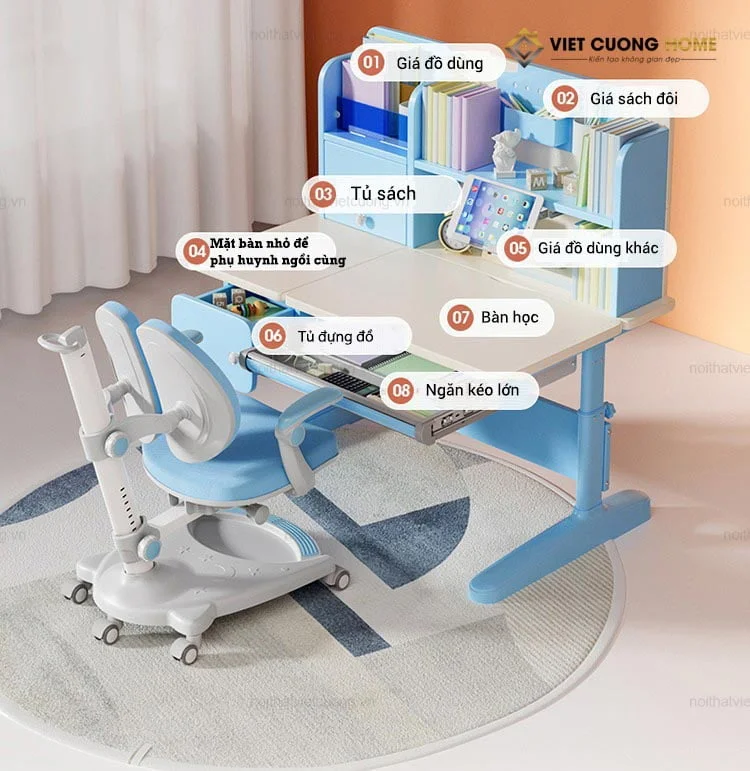 Thiết kế của bàn cũng sẽ là điều mà phụ huynh nên lưu tâm