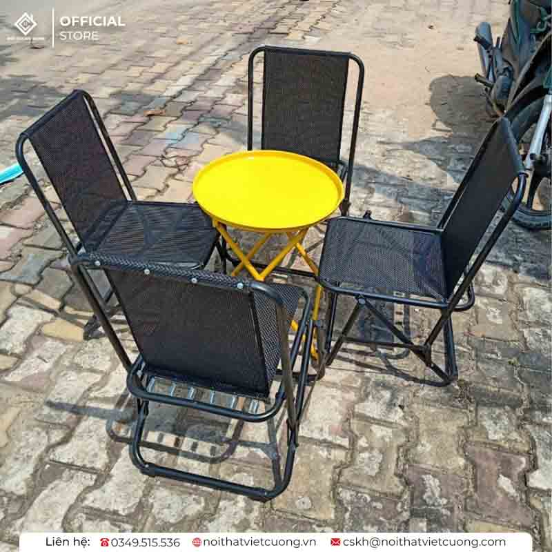 Nội thất Việt Cường với các mẫu bàn ghế sắt gấp gọn chất lượng