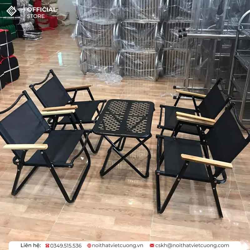 Bộ bàn ghế sắt gấp gọn chất lượng cho sân vườn
