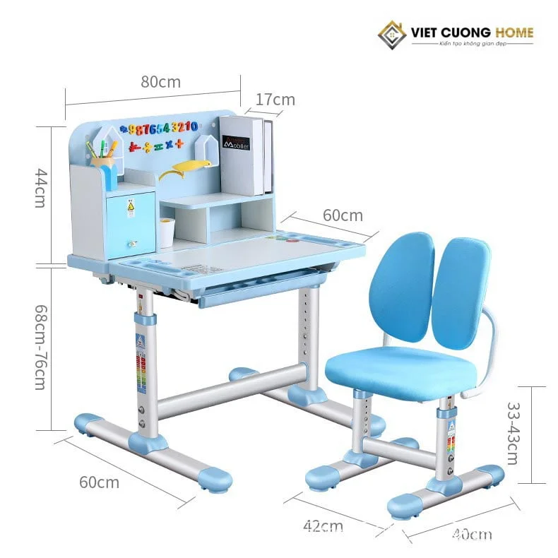 Đảm bảo lựa chọn kích thước của bàn và ghế phù hợp với bé