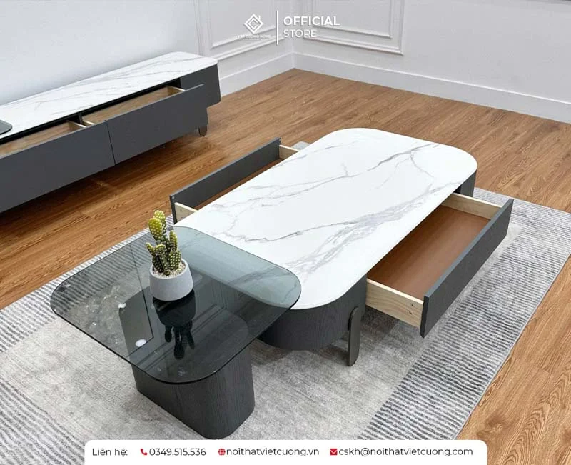 Bàn trà mặt đá - Nội Thất Việt Cường
