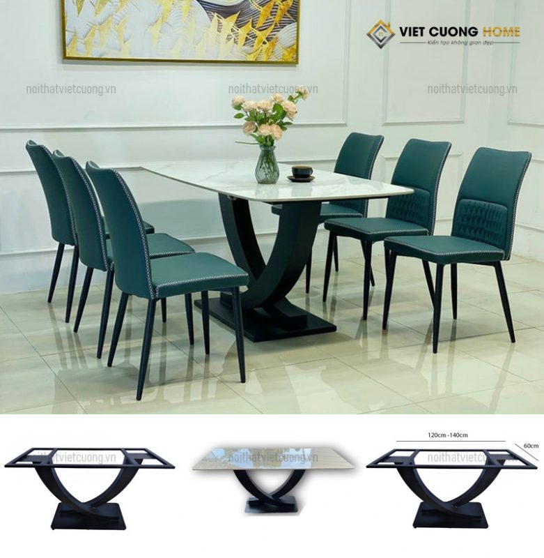 Mẫu bàn ăn - MBCS12 với thiết kế chân sắt chắc chắn