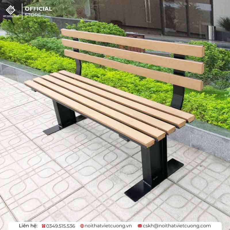 Ghế công viên kết hợp gỗ & sắt