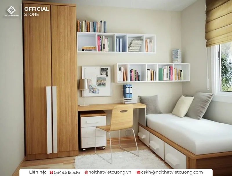 Cách bố trí kệ sách trong phòng ngủ cực kỳ quan trọng