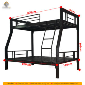Kích thước của giường tầng sắt GTTE01