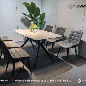 mẫu bàn ăn 6 ghế mặt đá ceramic đẹp