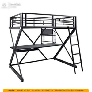 Giường tầng sắt mẫu GT1 – Kiểu dáng hiện đại, chắc chắn, có bàn học tiện dụng