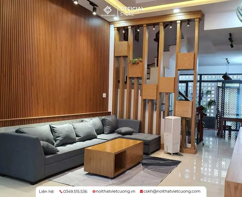 Sofa phòng khách với chất liệu nỉ