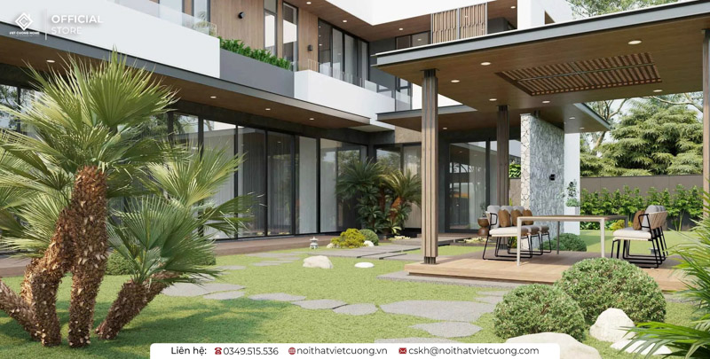 Mẫu thiết kế sân vườn biệt thự đẹp
