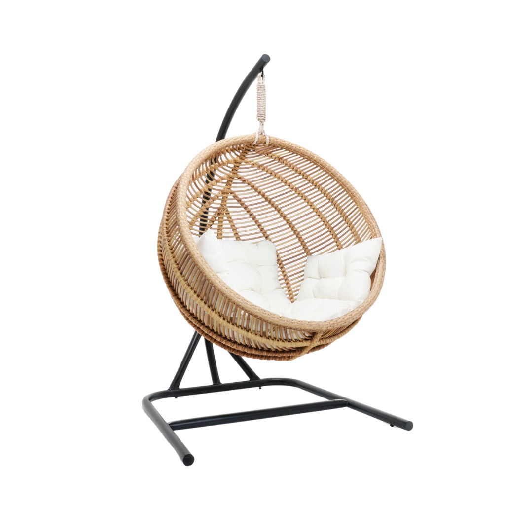 Mẫu xích đu sắt kết hợp mây nhựa