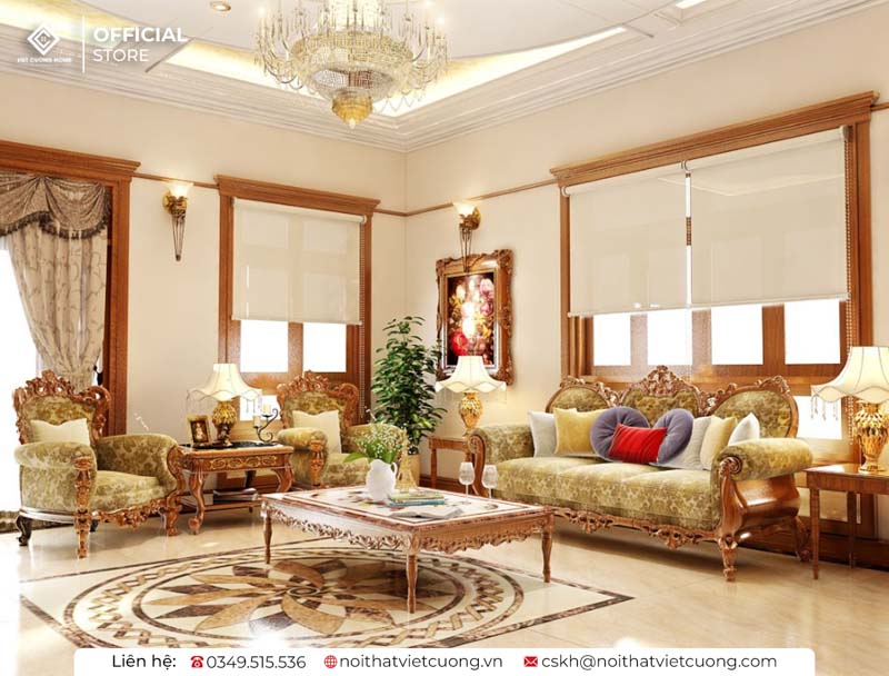 Bộ bàn trà và ghế sofa phù hợp sẽ là điểm nhấn hoàn hảo cho không gian phòng khách