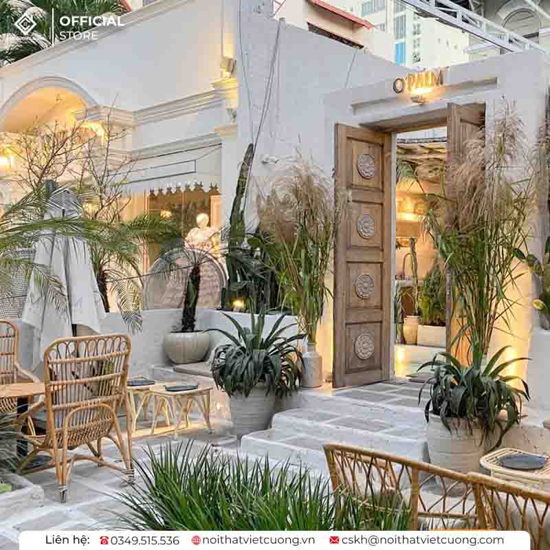 Quán cafe ngoài trời phong cách Địa Trung Hải