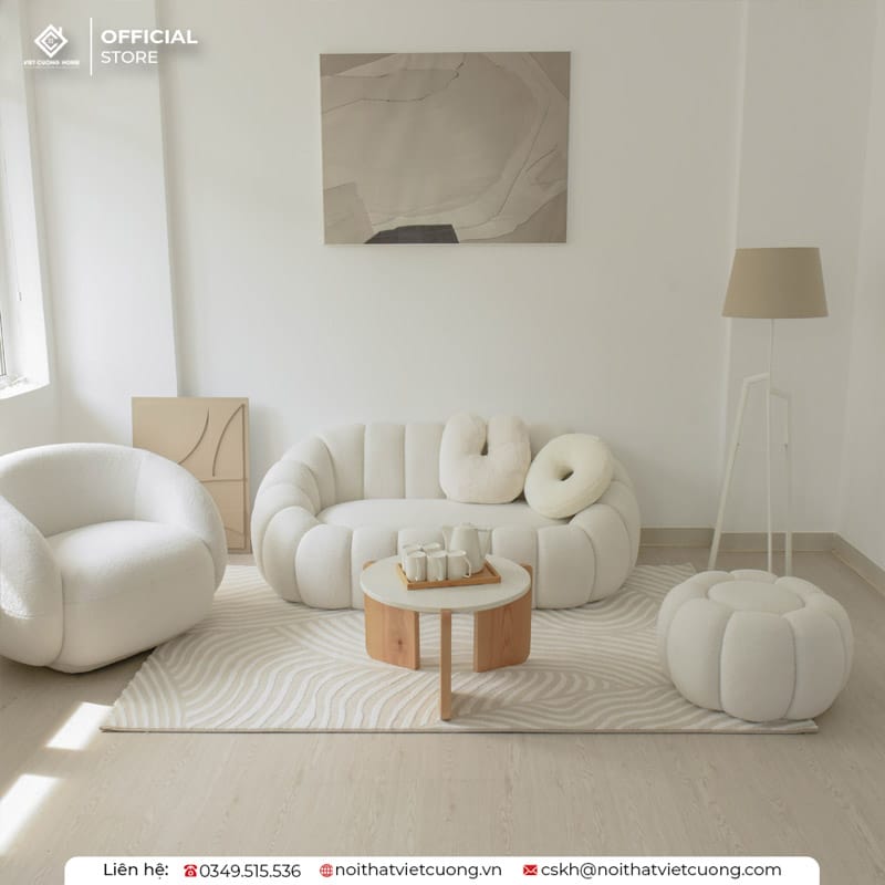 Đảm bảo cân đối kích thước sàn với bàn trà, ghế sofa, diện tích phòng...