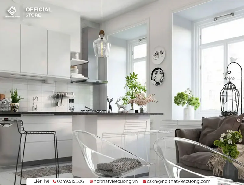 Phòng bếp với không gian mở mang thiên nhiên đến gần hơn