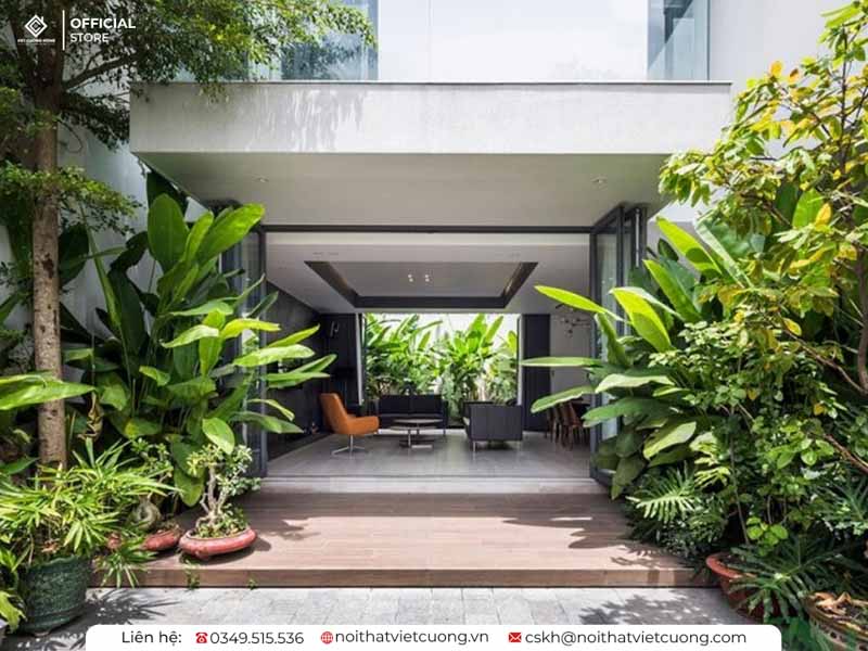 Thiết kế ngoại thất sân vườn phong cách gần gũi thiên nhiên