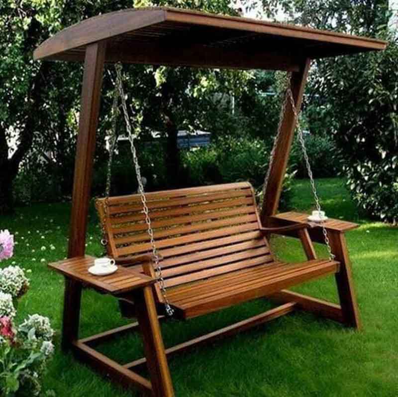 Xích đu gỗ mang đến gần gũi hơn khi sử dụng